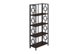 Bookshelf, Bookcase, Etagere, 4 Tier, For Office, Contemporary & Modern - Espresso - Etageres - Alpine Outlets