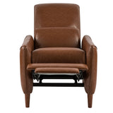 Upholstered Push Recliner Chair With Rubber Wood Legs For Living Room