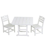 Outdoor Patio Dining Set, Square Table With Umbrella Hole And Armless Chairs