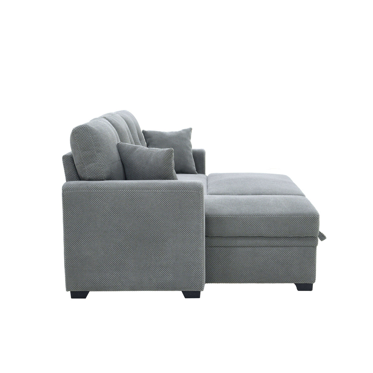 Sleeper Sectional Sofa With Pull Out Bed, Reversible Chaise, Hidden Storage
