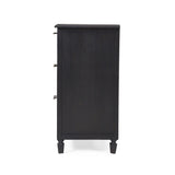 Newell - Cane 3 Drawer Dresser - Dark Gray