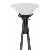 Sentinel - 3 Shelf Frosted Torchiere Floor Lamp With Shelves - Black