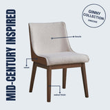 Ginny - Boucle Velvet Side Chair (Set of 2) - Walnut - Chair Sets - Alpine Outlets
