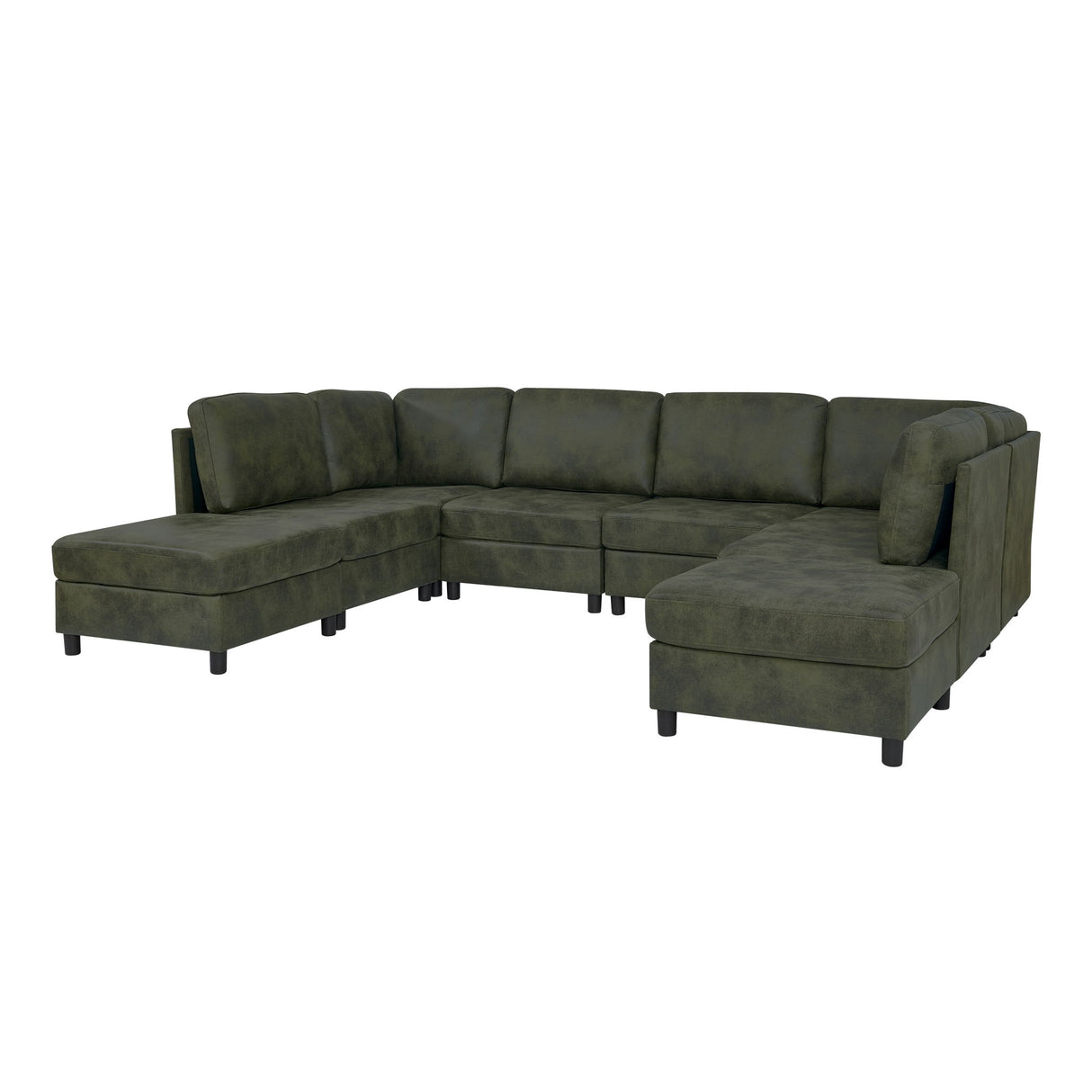Upholstered Modular Sectional With Custom Configuration And Removable Cushions