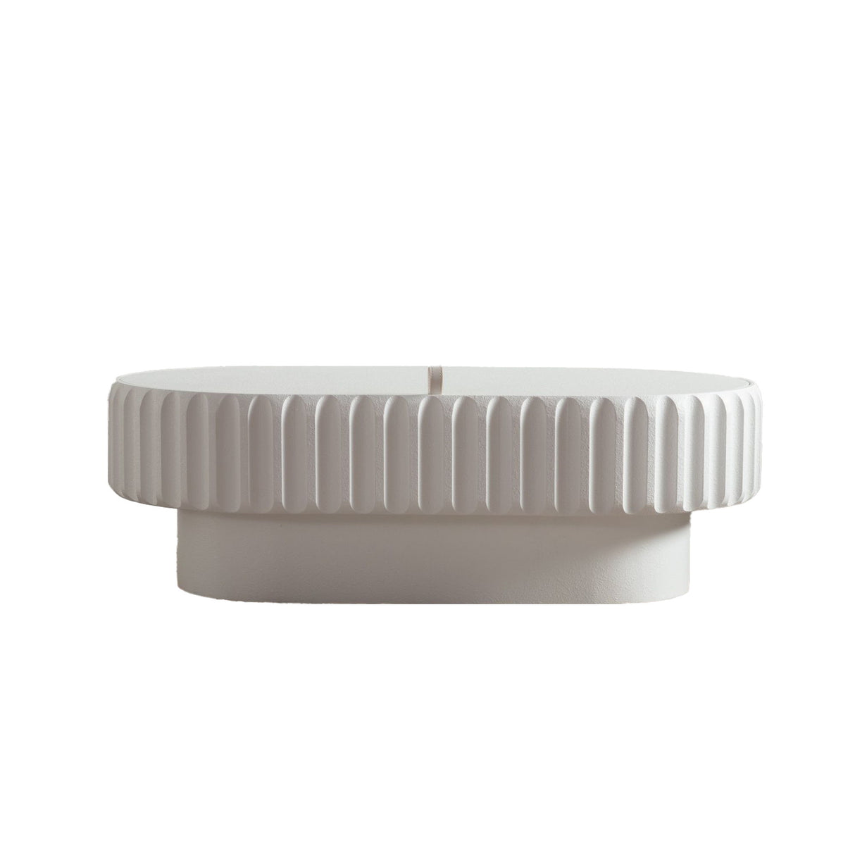 Fluted Storage Table With Lift Off Lid - Cream White