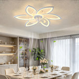 30" Flower 6 Speed Ceiling Fan With Remote Controlled LED Lights, Low Profile Flush Mount Fan