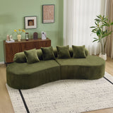 Modern Curved Sofa With Pillows