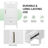 Modern Bathroom Vanity With Sink, Cabinet Storage, Drawer & Adjustable Feet
