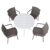4 Modern Stackable Plastic Armchair Matched With Round Table