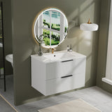 Modern Wall Mounted Floating Bathroom Vanity With Sink And Drawers
