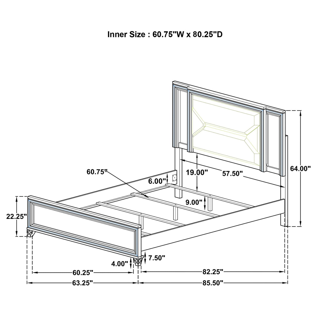 Modern Bedroom Set With LED Lighting