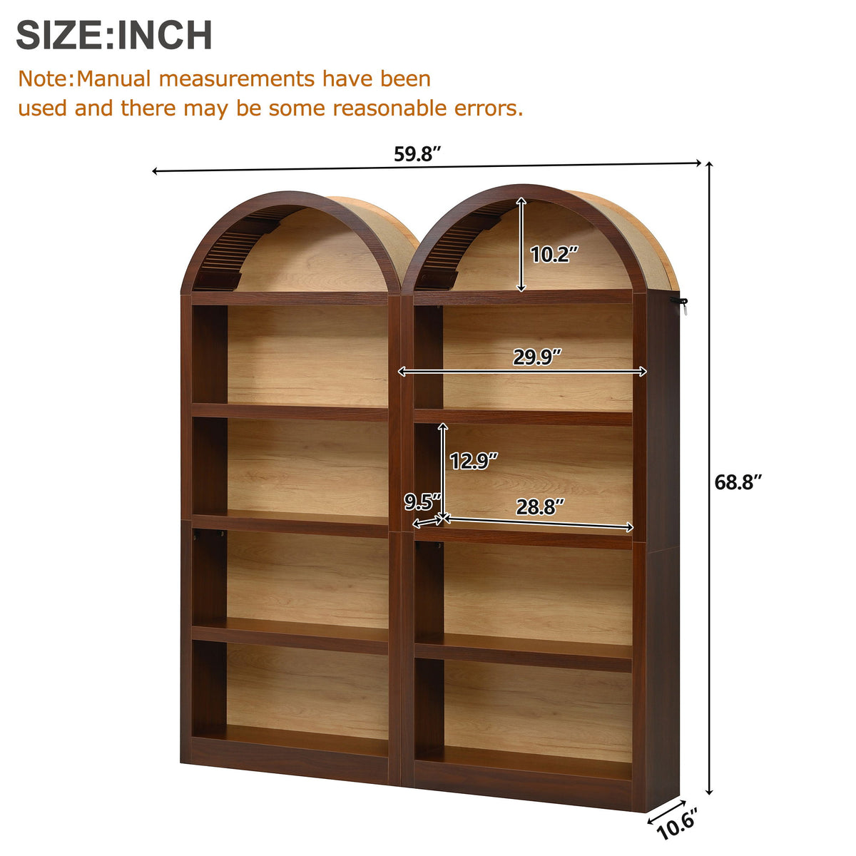 Freestanding Tall Bookshelves (Set of 2)