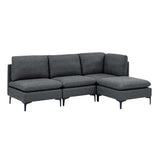 Upholstered Modular Sectional With Tall Legs, Medium Firm Seat