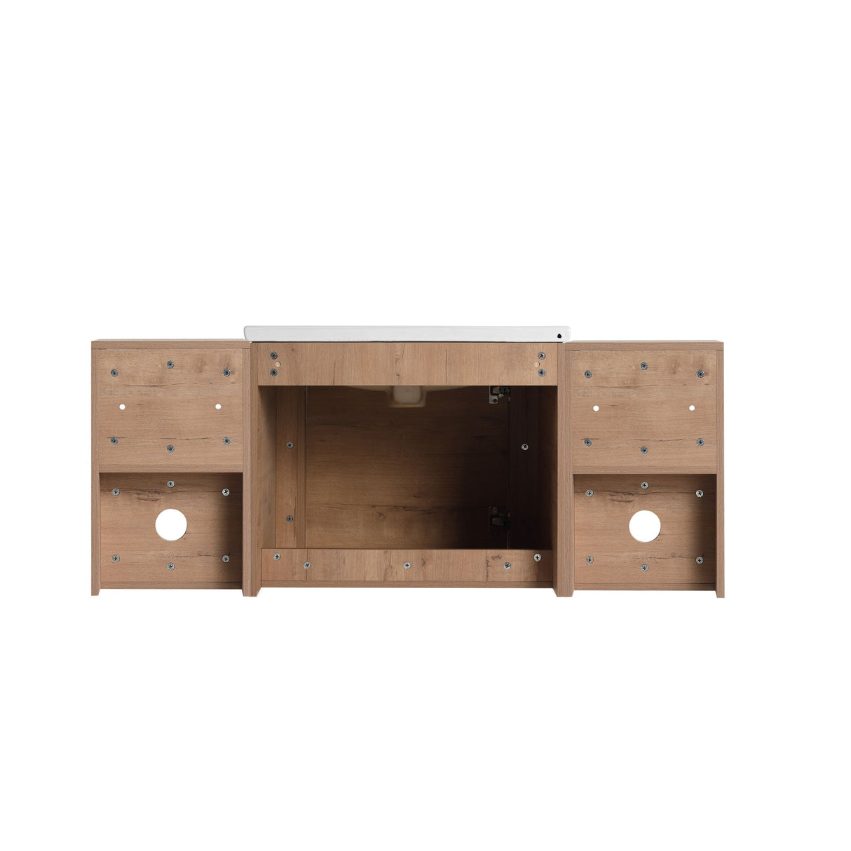 Wall Mounted Bathroom Vanity With Sink, Storage Shelves & Soft Close Door
