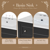 Bathroom Vanity With Medicine Cabinet, Storage Cabinet With 4 Drawers, Adjustable Shelf Mirror
