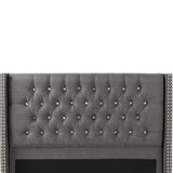Contemporary Style Bed With Diamond Tufted Headboard