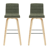 Vienna - 39.5" Swivel Bar Height Square Back Wood Bar Stool With Faux Leather Seat