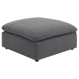 6 Piece Upholstered Modular Sectional Sofa With Reversible Cushions And Ottoman - Charcoal