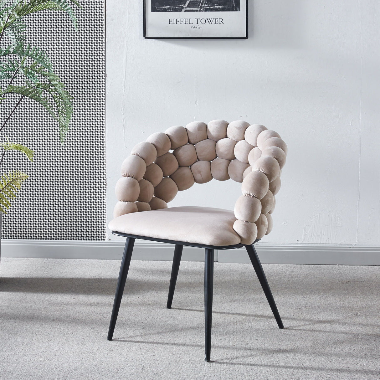 Modern Chair With Tube Legs, Soft Cushions And Comfortable Backrest