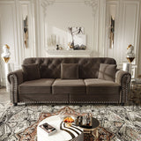 Upholstered Sofa Set With Nailhead Trim And Rolled Armrests, Includes Pillows