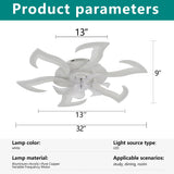 Flower Ceiling Fan With LED Dimmable Light, Flush Mount Ceiling Fan With Remote Control, Low Profile Design, 6 Speeds, Timing Function