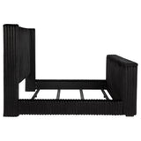 Lyman - Eastern King Wingback TV Bed With Integrated TV Lift And Power Strip - Black