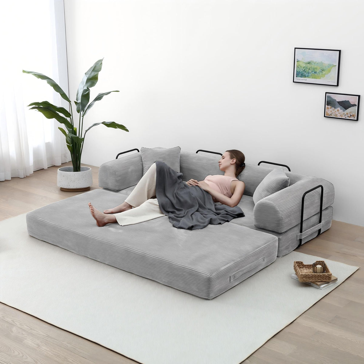 Convertible Foldable Floor Sofa Bed For Living Room