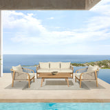 Cypress - Outdoor Patio Sofa - Blonde Eucalyptus / Ivory