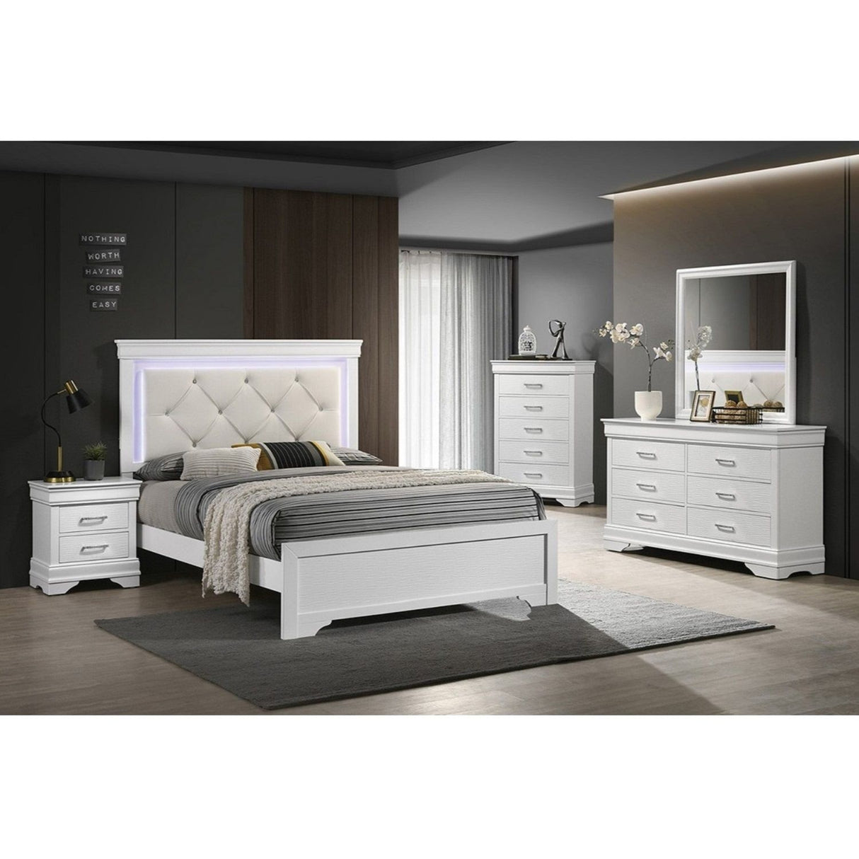 Nightstand With Drawers - White