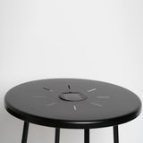 Solar Powered Side Table With LED Light, Outdoor / Indoor - Black