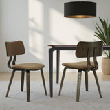 Jaguar - Curved Back Wood Dining Chair With Faux Leather Seat