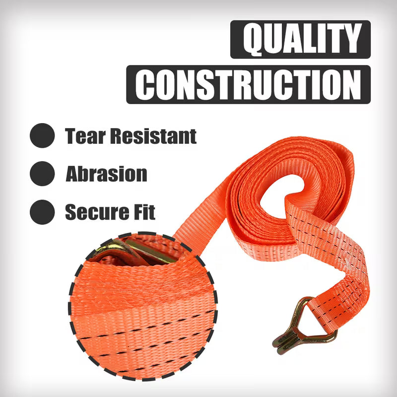 WFLNHB Heavy Duty Tie Down Strap 1.5Inch x 15ft Ratchet Tighten Cargo Strap J Hook Heavy Duty 20 Pack