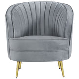 Sophia - 3 Piece Upholstered Channel Tufted Sofa Set - Gray