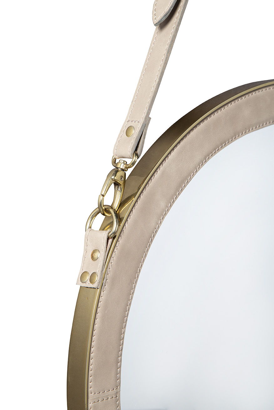 Heather - Hanging Mirror - Beige