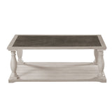 Farmhouse Rectangular Coffee Table With 2 Tiers