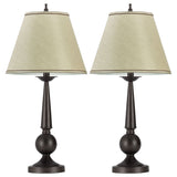 Table Lamps With Cone Shade (Set of 2) - Beige / Brown