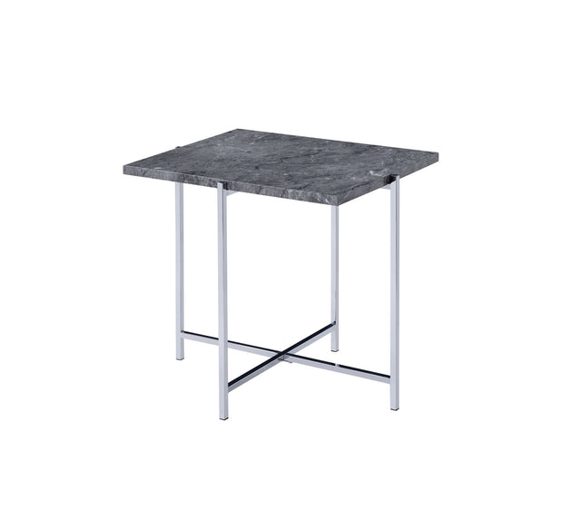 Adelae - End Table - Gray / Chrome - End Tables - Alpine Outlets