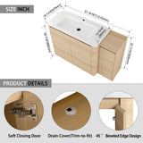 Freestanding Bathroom Vanity With Sink, 1 Small Storage Cabinet, Soft Close Door