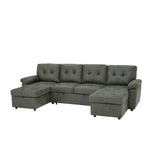 Convertible Sectional Sofa Bed With Pull Out Sleeper And Storage