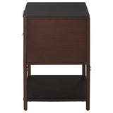 Tova - 2 Drawer Side Table With Shelf - Dark Brown