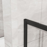 Corner Sliding Shower Door And Shower Base Combo Kit (No Drain Kit) - Matte Black