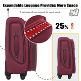Softside Luggage Expandable Set With Duffel Bag Upright Spinner