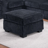Contemporary L-Shaped Sectional Set With USB Console & Ottoman