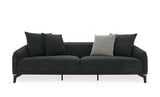 Maison - 3 Seater Sofa - Black - White Comb. - Black Leg