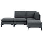 Upholstered Modular Sectional With Tall Legs, Medium Firm Seat