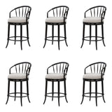 Luther - Commercial Grade Steel Frame Fabric Upholstered Swivel Counter Height Barstool