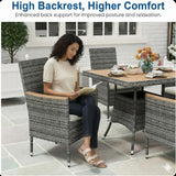 All-Weather Square Rattan Patio Dining Table