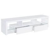 Lance - 2 Drawer TV Stand With Shelves - Gloss White