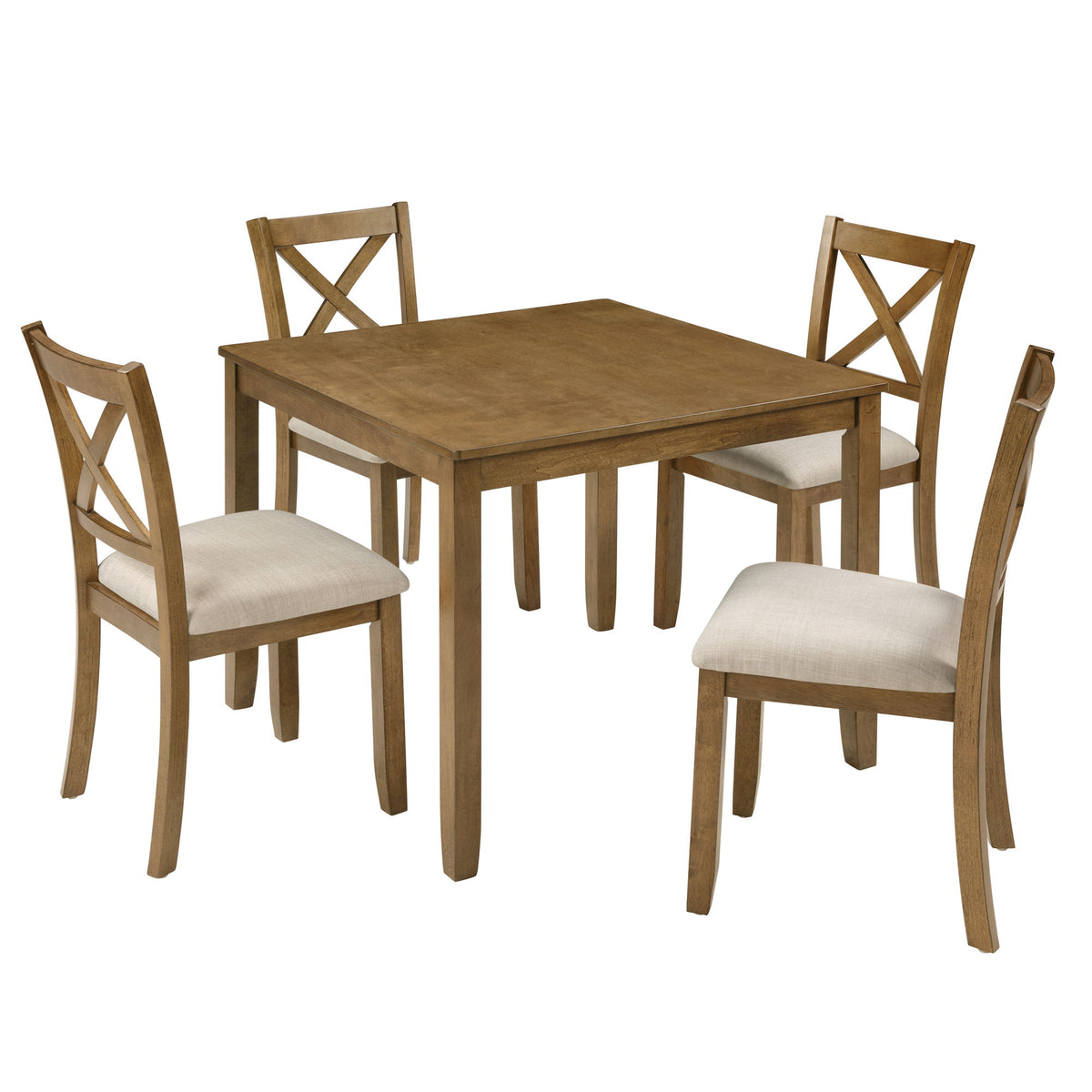 5 Piece Counter Height Dining Table Set With 4 Chairs