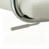 Adjustable Swivel Arm Bar Stool With Cushion - White